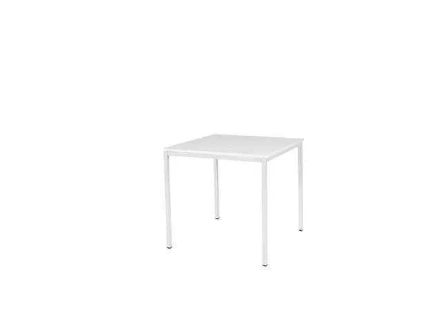 Domino Basic Tafel Vaste Hoogte 800x800mm Grijs 25mm Wit 4-Poots