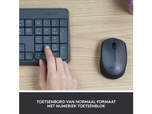 Logitech MK235 toetsenbord Inclusief muis USB QWERTZ Duits Grijs
