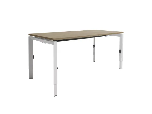 Bureau Linesto N3 hoogte instelbaar 120x80cm Blad Havana, poot Wit