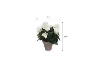 Kunstplant Mica Begonia wit in pot Stan grijs 25x30cm - 9