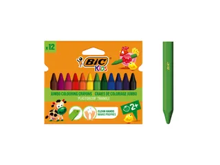 Kleurkrijt Bic 857 Plastidecor Triangel Assorti Etui à 12st - 3