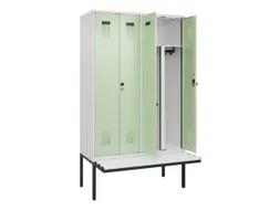 PBM-locker met bank,HxBxD 2120x1200x815mm,4vak,vak B 300mm
