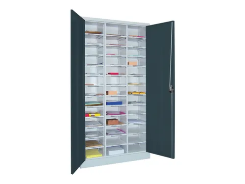 Postsorteerkast met Deuren HxBxD 1950x1000x400mm Ral7035 Front Ral7016