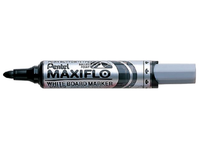 Viltstift Pentel MWL5M Maxiflo whiteboard zwart 3mm | WhiteboardOnline.nl