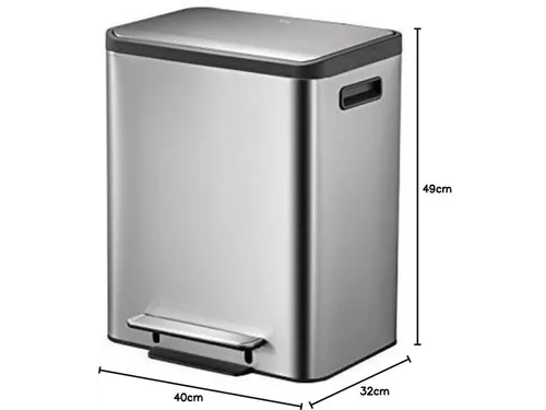 Afvalbak EKO EcoCasa Recycler pedaalemmer 15+15 liter RVS