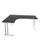 bureau in vrije vorm,HxBxD 740x1800x1600mm,vrije vorm,CC-zwart