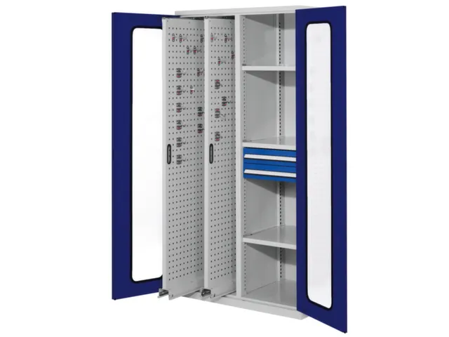 Verticale Uitschuifkast Venster 1950x1000x600mm 2legborden Ral5010