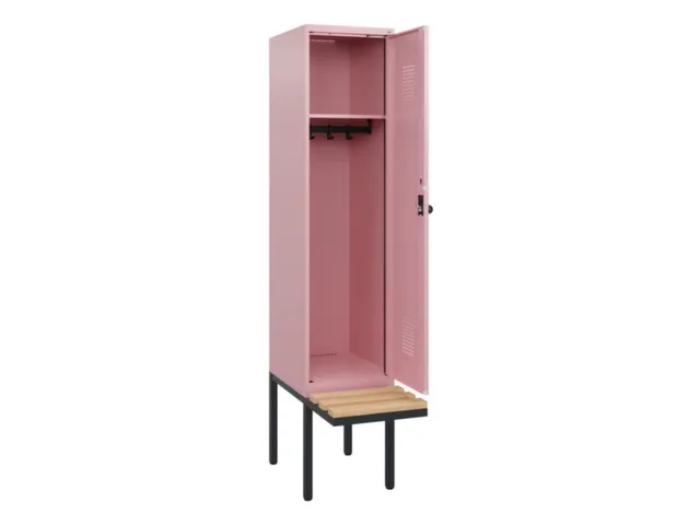 locker met bank,HxBxD 1950x400x815mm,1vak,vak B 400mm,draaigrendel