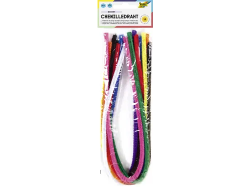 Chenilledraad Folia 50cm 8mm doorsnede 10 stuks assorti