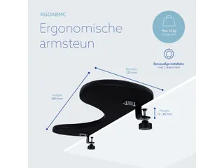 R-Go Tools Ergonomisch Armsteun R-Go soft foam Zwart - 6