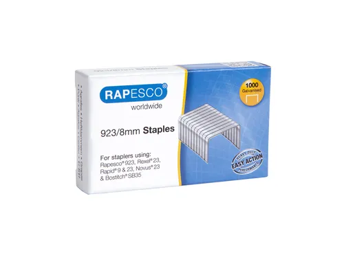 Nieten Rapesco Heavy Duty 923 8mm 1000 stuks zilver