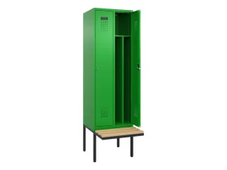 locker met bank,voor scheiding van kleding,HxBxD 2120x600x815mm,2vak - 1