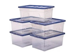 Opbergbox 38 Liter Transparant Blauw - 2
