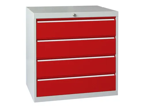 ladekast,HxBxD 800x715x600mm,4lade(n),cil.-slot,RAL7035,front RAL3000