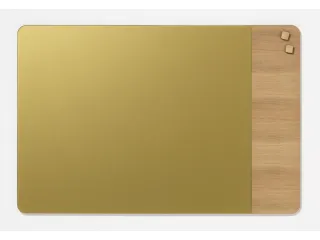 Glasmagneetbord Naga 60x80cm goud/eiken afgeronde hoeken - 3