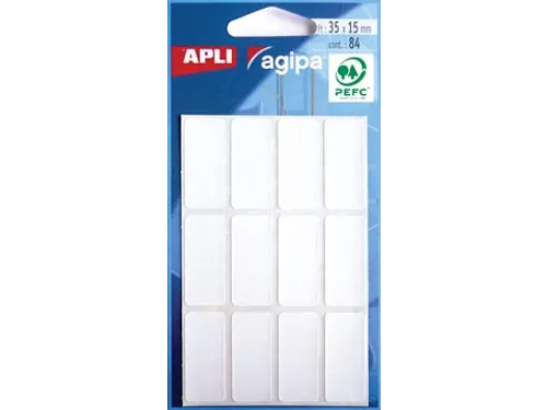 Witte Etiketten In Etui Ft 15x35mm (bxh) 84 Stuks 12 Per Blad