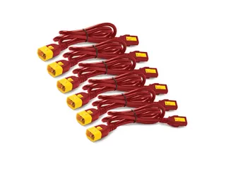 Voedingskabelkit (6 ea), met vergrendeling, C13 naar C14, 1,2m, rood - 1