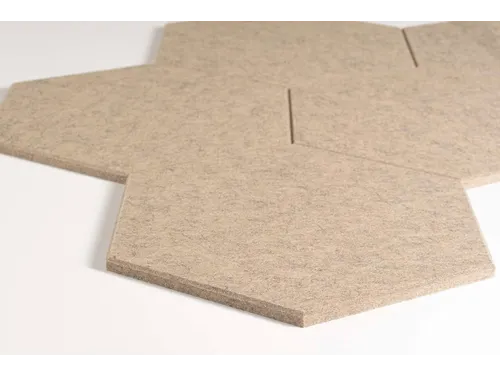 Akoestische PET-vilt Hexagon tegels beige 30x26cm 22 stuks