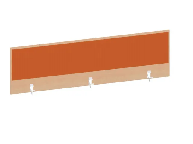baliepaneel,v. bureau,aanbouw achter,B 1600mm,NE-esdoorn,BN3012-oranje