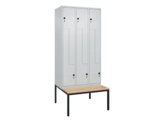 Z-garderobekast,HxBxD 2120x900x815mm,6vak,vak B 300mm,draaigrendel - 1