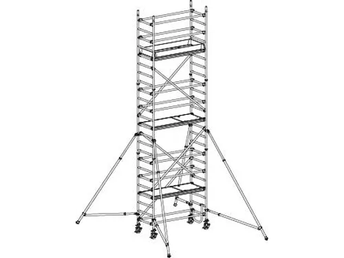 rolsteiger,reik H 7,25m,steiger H 6,49m,3platform(s),m. luik
