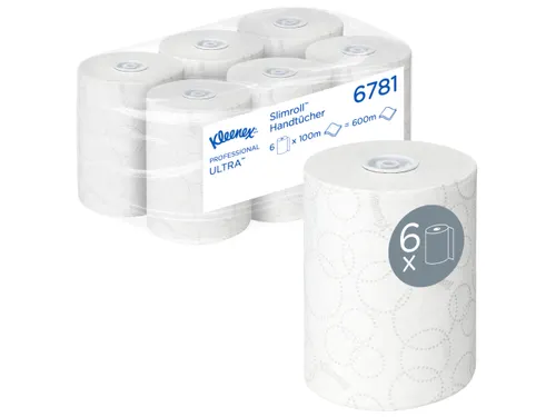 Handdoekrol Kleenex Ultra Slimroll 2-laags 100m wit 6781