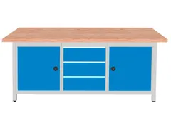 établi HxlxP 860x2000x750mm piètement RAL3003 faces avant RAL3003