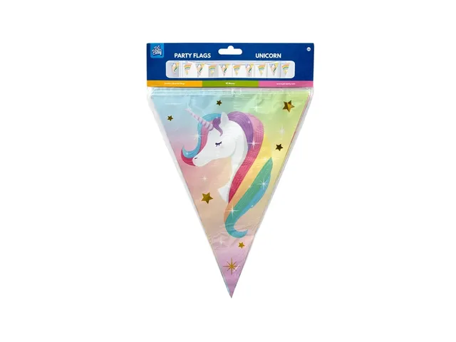 Vlaggenlijn 10 meter Party Flags foil Unicorn