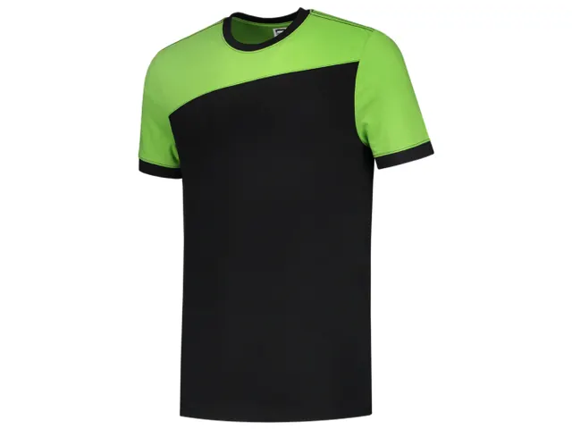 Tricorp Bicolor naden 102006 T-shirt, zwart/limoengroen, maat 3XL, per