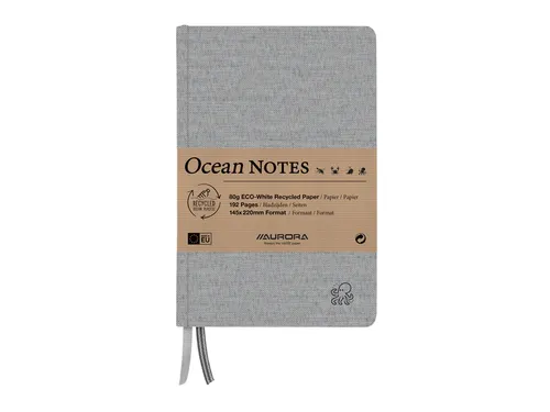Notitieboek Aurora Ocean A5 192blz lijn 80g linnenstructuur kaft grijs