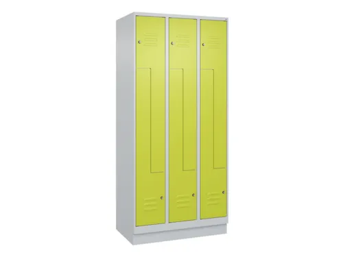 Z-garderobekast,HxBxD 1950x900x500mm,vak B 150/300mm,cil.-slot,sokkel