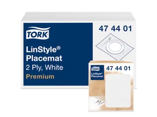 Placemat Tork Linstyle Premium 2-laags 390x300mm 100 vel wit 474401 - 1