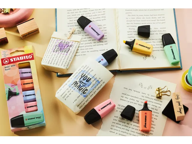 Surligneur STABILO BOSS Mini Pastel assorti 6 pièces