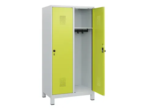 schoollocker,HxBxD 1630x800x500mm,2vak,vak B 400mm,draaigrendel,voeten