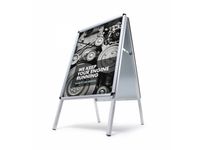 Stoepbord 70x100cm Design Zilver Ronde Hoek 32mm Weerbestendig