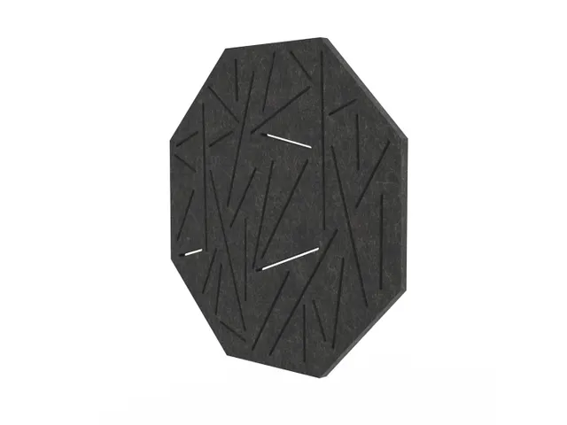 Panneau mural acoustique octogonal motif découpé 100x100cm Noir