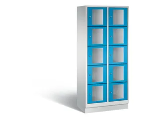 Lockerkast 1800x810x500mm 2x5 vakken Cilinderslot, Sokkel, RAL5012 - 2