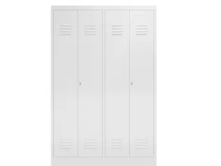 garderobekast HxBxD 1800x1185x500mm 4vak klink RAL9003 - 2