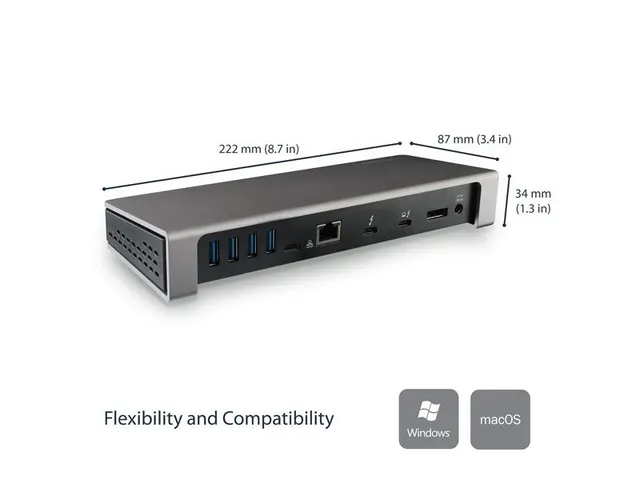 Dual 4K 60Hz Monitor Thunderbolt 3 Dock Met 6X Usb 3.0 Poorten