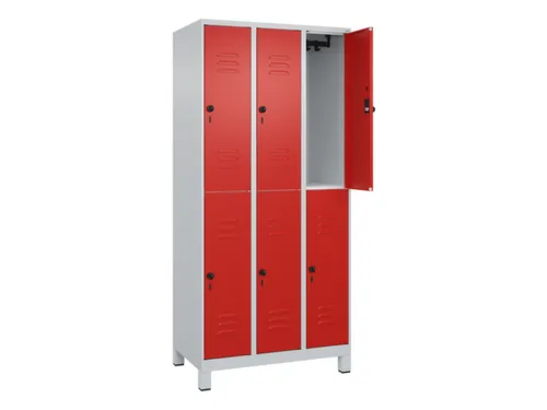 dubbeldekse locker,HxBxD 1950x900x500mm,3x2vak.,vak B 300mm