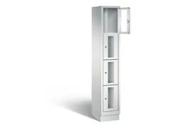 Lockerkast 1800x320x500mm 1x4 vakken Cilinderslot, Sokkel, RAL7035