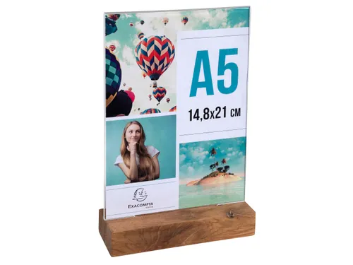 Folderhouder A5 vert icaal houten voet