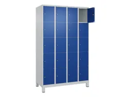 lockerkast,HxBxD 1950x1200x500mm,4x5vakken,vak B 300mm,cil.-slot