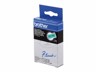 Lettertape Brother Tc-701 P-touch 12mm Zwart Op Groen - 1