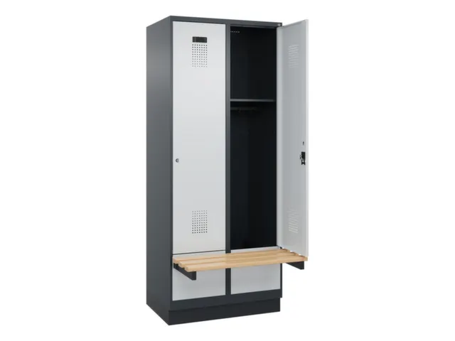 locker met bank,HxBxD 1950x800x815mm,2vak,vak B 400mm,cilinderslot