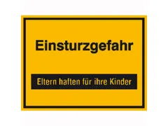 aanwijzingsbord,Instortingsgevaar,aluminium gemerkt,gemoffeld