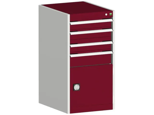 ladekast HxBxD 1000x525x525mm 4laden romp RAL7035 front RAL3004