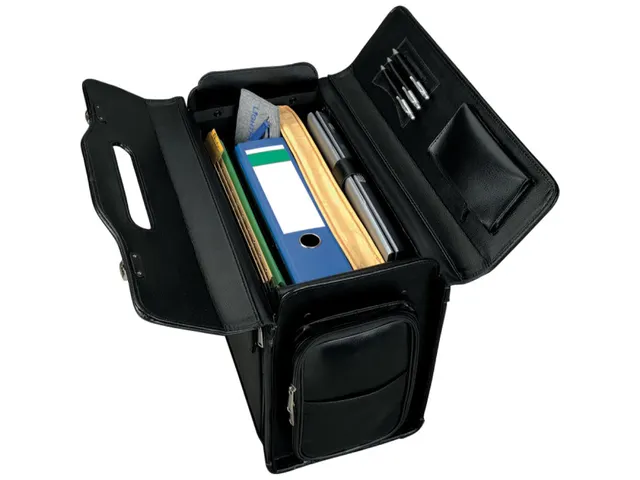 Valise pilote Alassio Verona cuir véritable noir