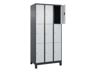 lockerkast,HxBxD 1950x900x500mm,3x3vakken,vak B 300mm,cil.-slot,voeten - 1