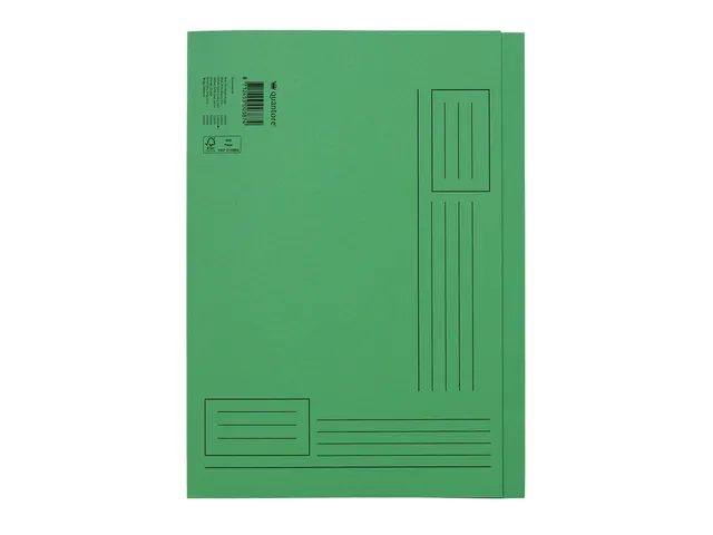 Vouwmap Quantore A4 ongelijke zijde 230gr groen